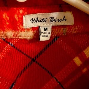 White birch thick flannel shacket